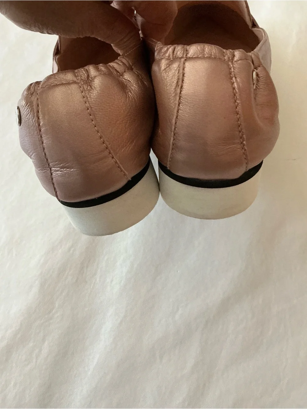 AGL Micro Pointed Toe Loafer in Metallic Rose Pink Leather Size 42 - Picture 6 of 10
